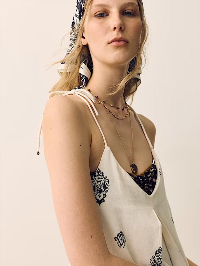 Pure Cotton Printed Strappy Jumpsuit