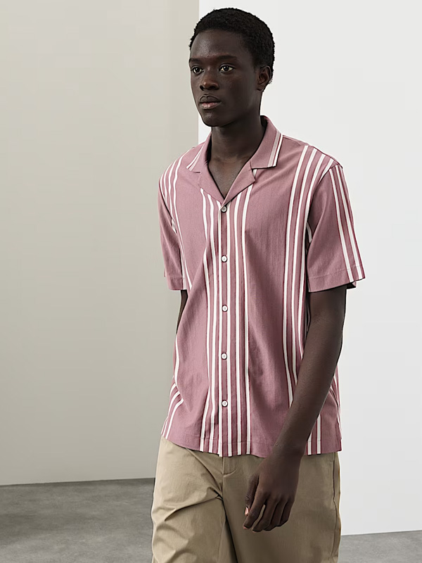 Pure Cotton Textured Revere Polo Shirt