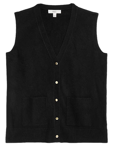 Air-Yarn V-Neck Knitted Waistcoat