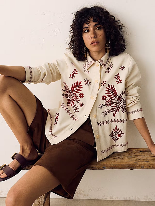 Pure Cotton Embroidered Overshirt