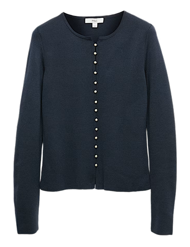Soft Touch Button Through Fitted Cardigan