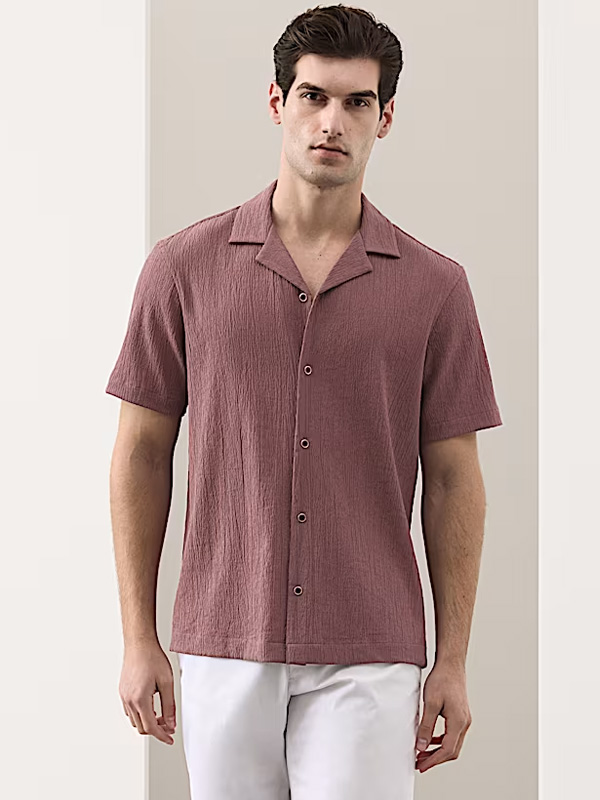 Regular Fit Crinkle Seersucker Shirt
